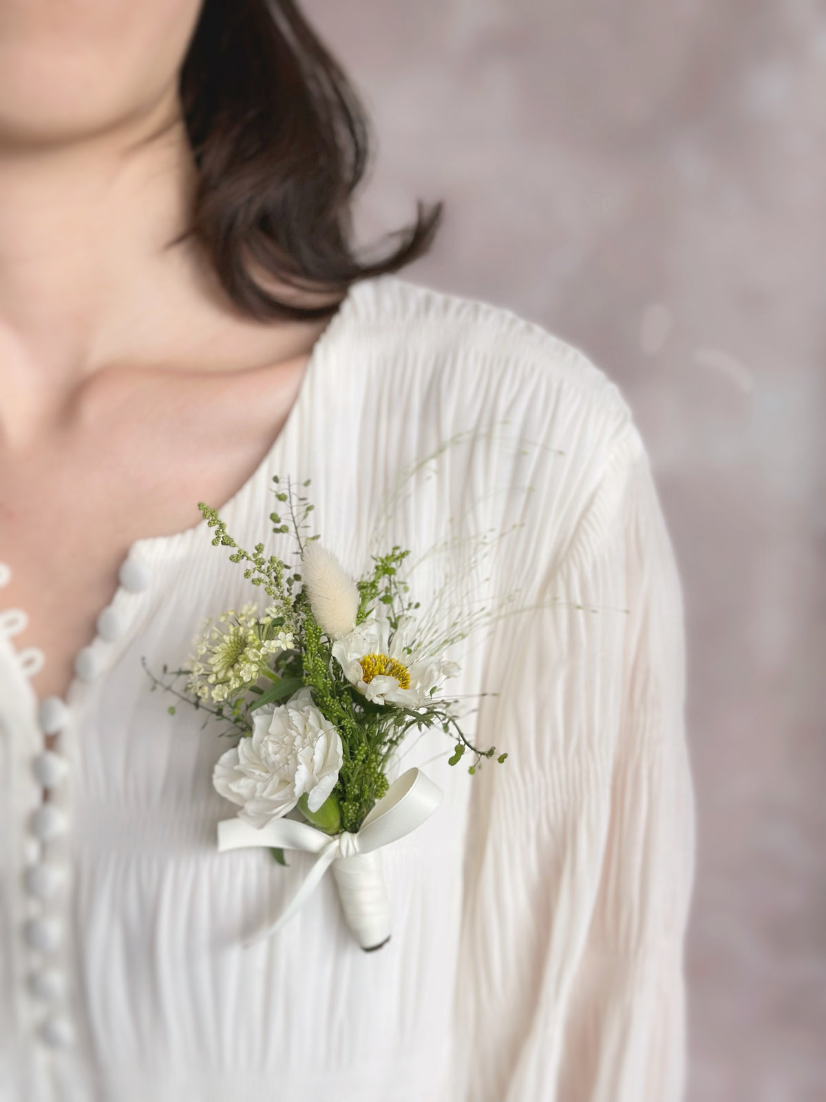 Whimsy Boutineer Creamy Meadow Fresh Flowers Boutonniere & Wrist Corsage Set – Whimsy ...