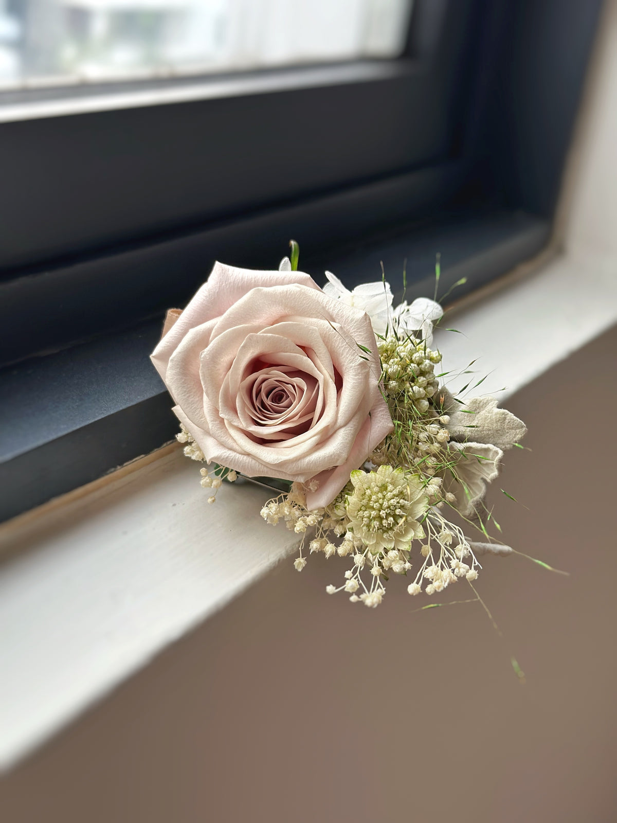 Whimsy Boutineer Madelaine Fresh & Preserved Flowers Boutonniere & Wrist Corsage ...