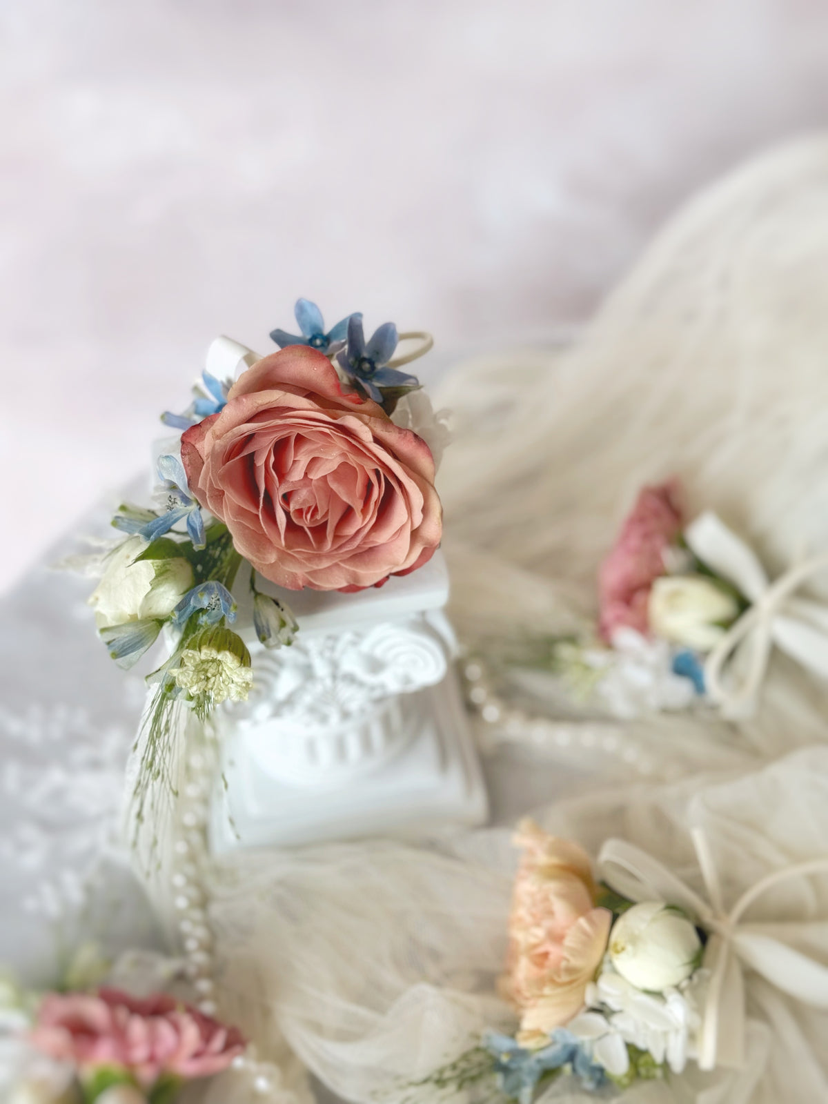 Whimsy Boutineer Cupid's Kiss Fresh Flowers Boutonniere & Wrist Corsage Set – Whimsy ...