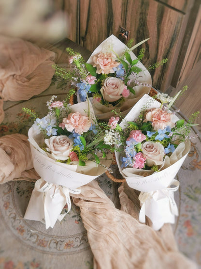 Weekly flowers fresh flowers small bouquet colorful mix top view